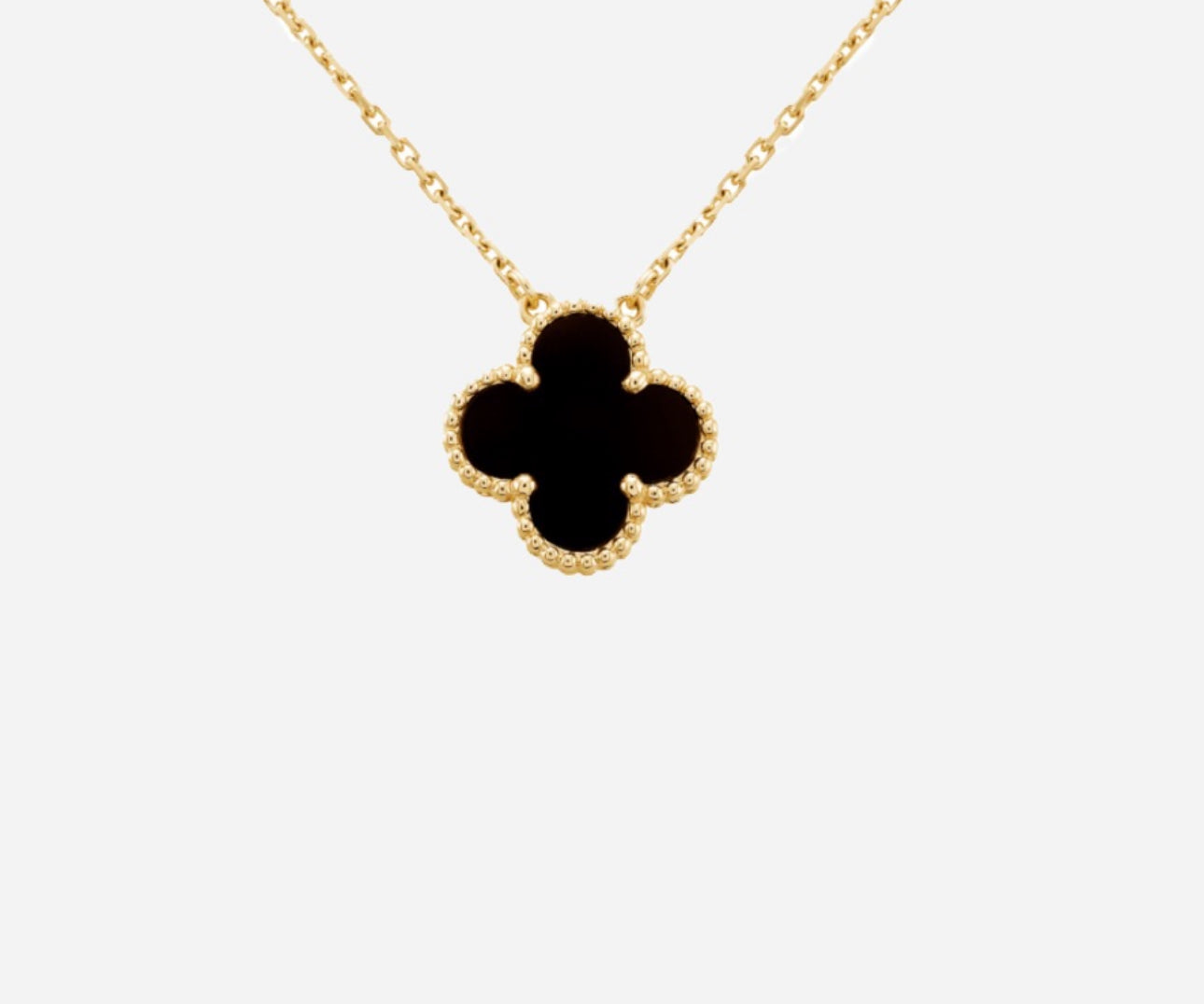 Collier trèfle noir