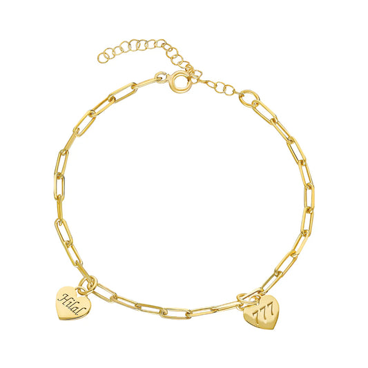 Bracelet médaille cœur gravé